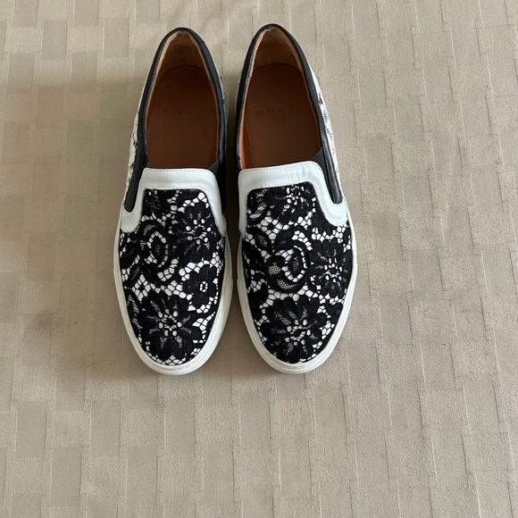 Givenchy Leather with Lace Overlay Slip On Sneakers - Picture 4 of 14